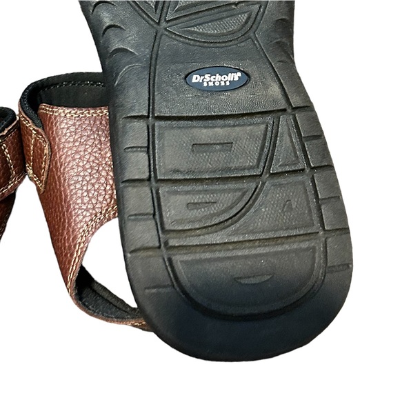 NEW! DR. SCHOLL'S Men's Brown Leather Memory Foam Comfort Sandal-12 - Picture 12 of 14